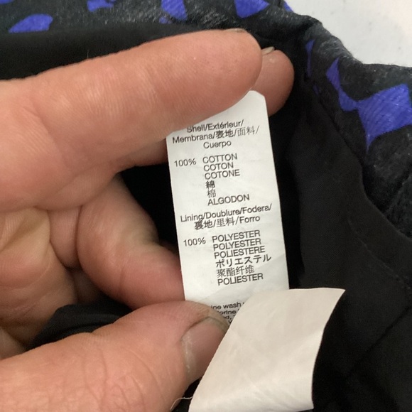 Gap Factory Black Blue Fit and Flare Mini Dress Short Sleeve Side Zip L - Picture 7 of 7